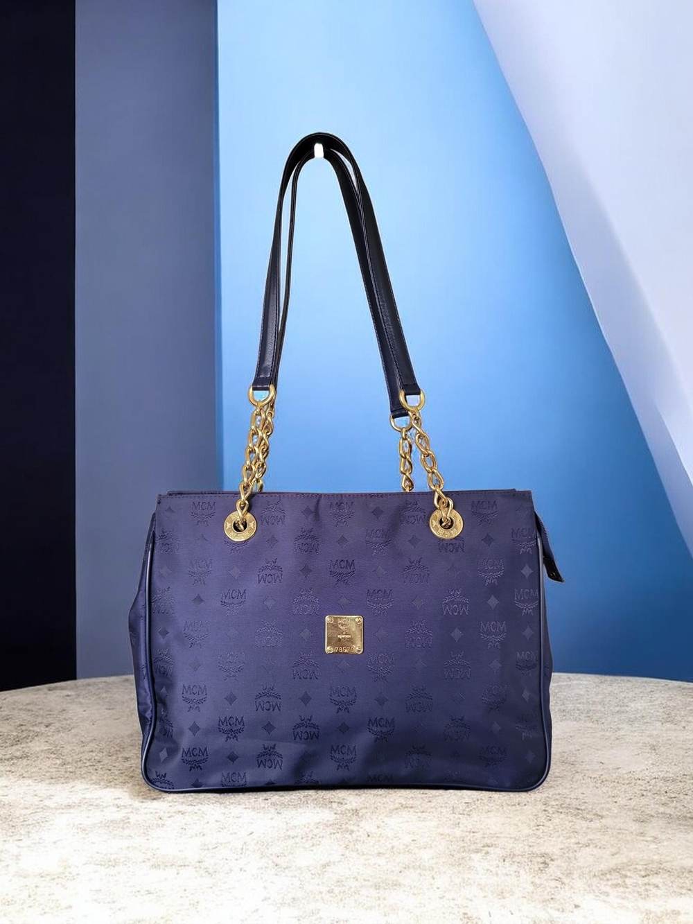 MCM Visetos Monogram Nylon Chain Sholder Bag Made In Germany